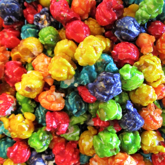 Gourmet Rainbow Candy Coated Popcorn by Its Delish One Pound