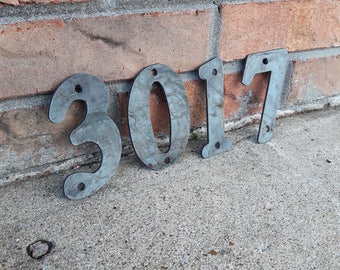 Raw Metal House Number