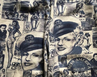 Women's Vintage Marilyn Monroe Miss AMERICA Pageant All Over Print Pants