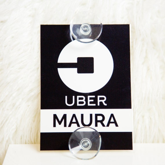 Uber Lyft Logo Trade Dress Window Sign with Name Removable