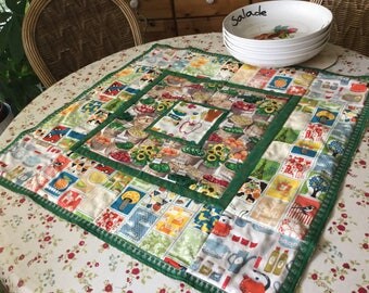 Vegetable Kitchen Rustic Patchwork Quilted Table Topper