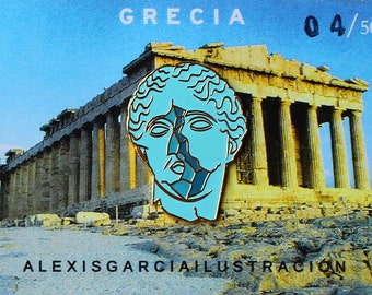 greece/grecia enamel pin