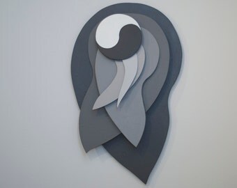 Shades of Grey 6 - original mixed media of wood and acrylic