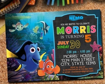 Finding Nemo Invitations, Finding Dory Invitation Finding Nemo Invitation, Finding Dory Birthday Party