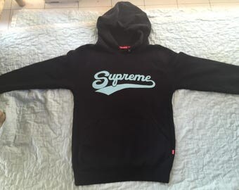 SUPREME Chenille Script Box Logo Pullover Hoodie Hero Moss Kermit Enemy Hooded