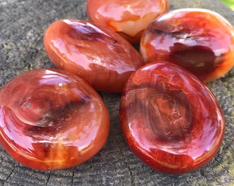 Carnelian Palm Stone Large Tumbled Carnelian Sacral Chakra Crystals Sacral Chakra Stones Crystal Healing