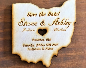 Rustic Save the Date Magnet, Wooden Save the Date Magnet, Engraved Save the Date, Save the Dates, State Save the Dates, Rustic Wedding