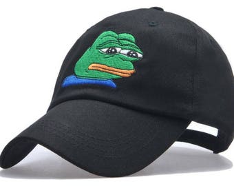 Pepe Life Sucks Hat Black Dad Cap Hip-Hop Strapback Sad Frog Meme