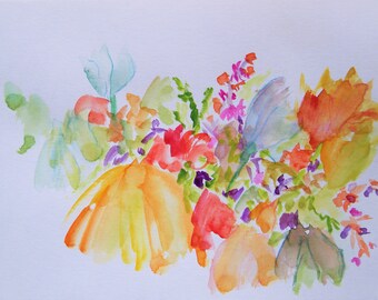 Flower Painting Abstract Painting Watercolor Flowers Floral Painting Original Watercolor Painting