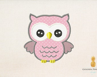 Owl applique embroidery design - forest applique design - baby appliqué design - farm appliqué design - owl embroidery design