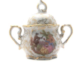 Sugar Bowl real porcelain Sofafils Golden vintage décor