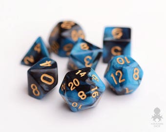 Dice Set for Dungeons & Dragons, DnD, RPG Games, Polyhedral Dice | Sapphire Raven (KD0002)