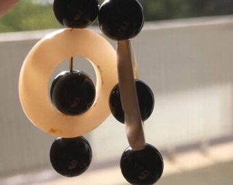 Black and White Earrings