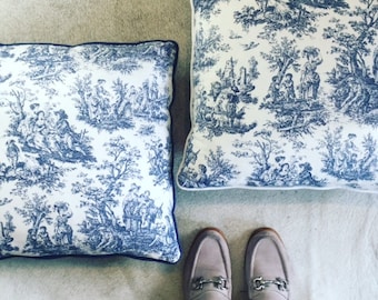 French Toile Fabric cushion 45 x 45 cm