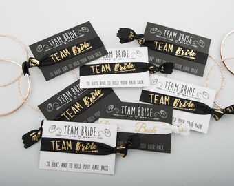 Classy Hen Party Favours - Team Bride / Bride Tribe - Wristband / Hairbands