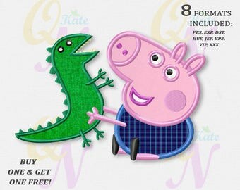 BOGO FREE! George Pig applique embroidery design, Peppa Pig Machine Embroidery Designs, Embroidery designs baby, Instant Download, #035