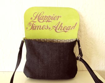 Optimism Denim and Leather Crossbody Bag