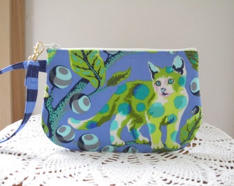 Disco Kitty Tabby Road Wristlet Zipper Gadget Pouch Camera Bag