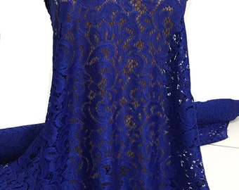 Stretch Royal lace 58/60 " wide 1 yard.. . formal wear, bridal, mother of bride, flower girl