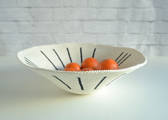 Modern home basket, Wall display basket, Tribal decor basket, Decorative bowl, Rope basket, Bread basket, Cotton anniversary, Cotton basket