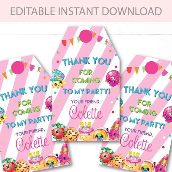 Instant Download - Editable - Shopkins and Shoppies Birthday Party ...