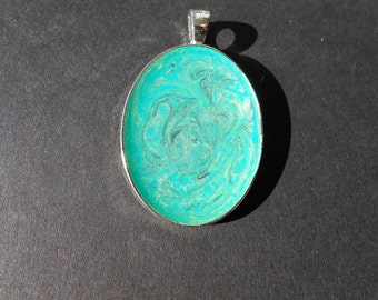 Teal & Silver Pendant - Small