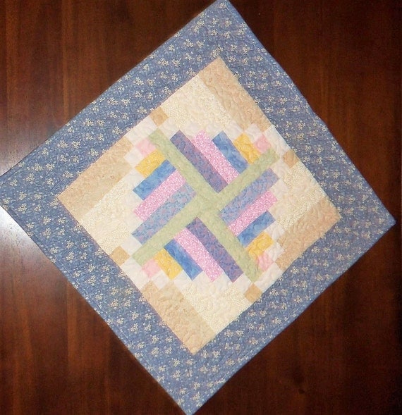 Download Quilted Table Runner Square Placemat Pastel Colored Mock