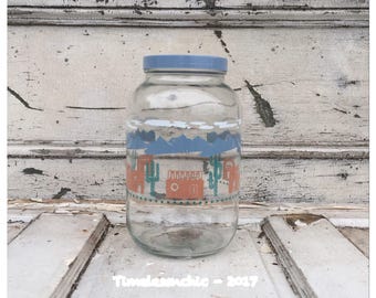 Cactus Decor - Sun Tea Jar - Sun Tea - Vintage Jar - Vintage Sun Tea Jar - Adobe Decor - Southwestern Decor - Change Jar - Large Glass Jar