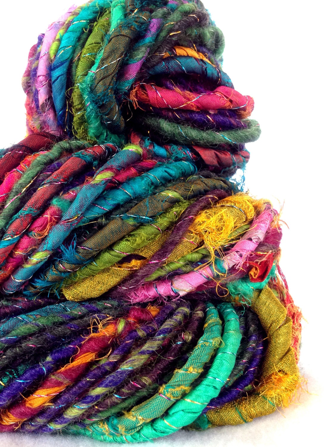 Hand Spun Art Yarn. Knitting Crochet Weaving Wool