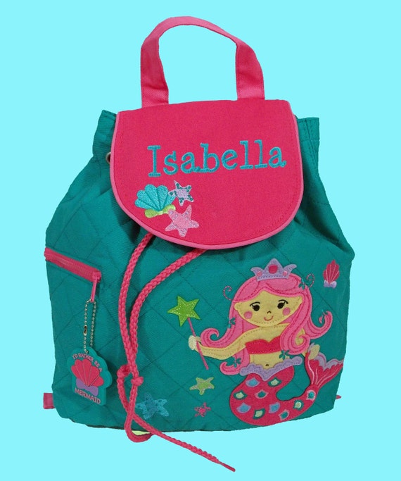 Personalized Child's Stephen Joseph Pink Quilted Toddler MERMAID Backpack With Pink Hair-Monogramming Is Included