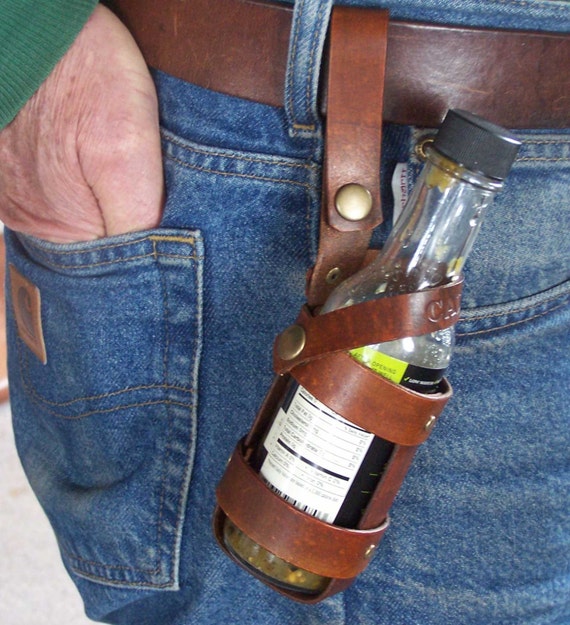 Custom Hot Sauce Holster Leather Bottle Holder Spicy Bottle