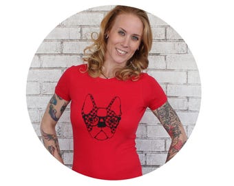 Boston Terrier Clothing, Boston Terrier Shirt, T-shirt for Women, Tshirt With Boston Terrier, Dog Shirt, Ladies Shirt, Gift for Dog Lover