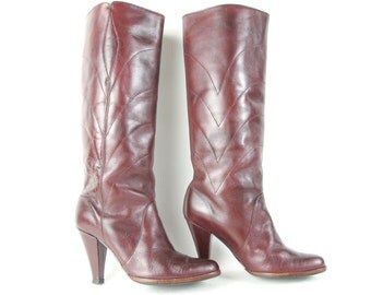 red tall cowboy boots