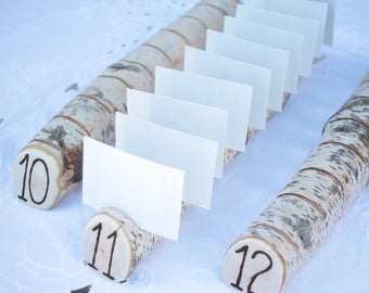 Birch Multi Place Card Escort Card Business Card Holders for Weddings, Business, Crafter, Artists with Wood Burned Numbers