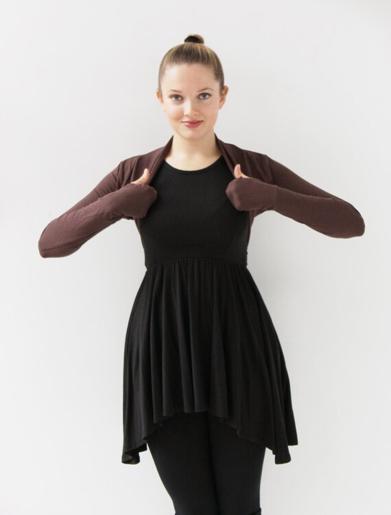 Ballet Shrug Bolero Shrug Brown Long Sleeve Shrugs