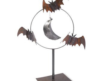 Bat Sculpture Metal Garden Art