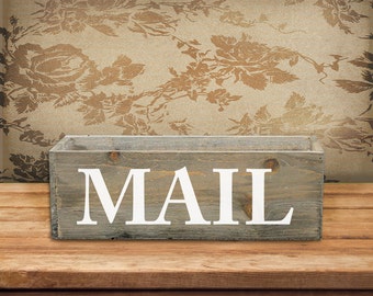 Mail Box/Indoor/Wood Box/Rustic/Stained Wood/Mail Holder/Mail Caddy