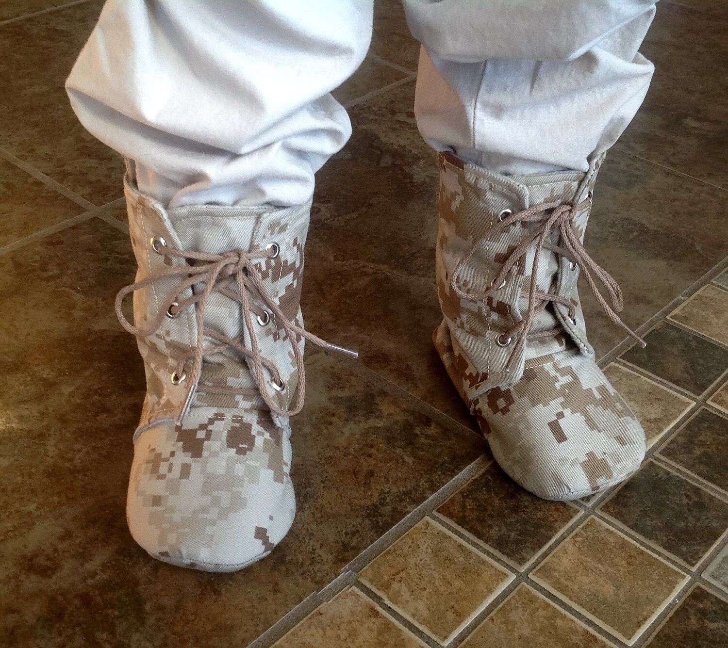 US Marine Corps Desert Camo Baby Combat Boots Military
