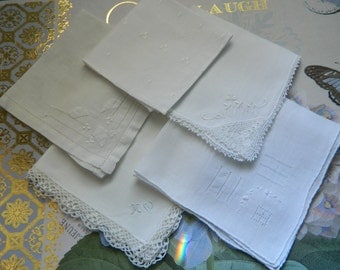 5 Vintage Hankies Good Vintage Condition Lot 2815