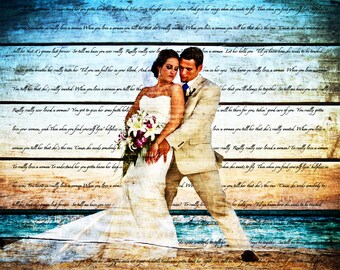 5th Anniversary Gift 5 Year Anniversary First Dance Lyrics First Dance Song Wedding Picture Gift Wedding Vows Art Wood Print 16x20