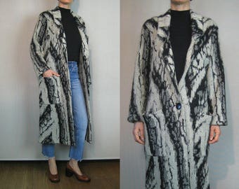 Marble Mohair Sweater Coat / Maxi Sweater Coat