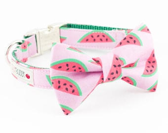 Watermelon Bowtie Dog Collar