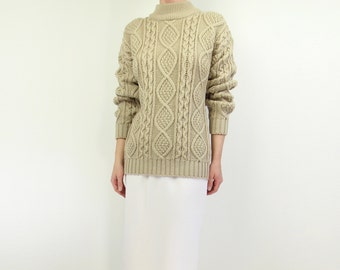 VINTAGE Womens Cable Knit Sweater 1980s