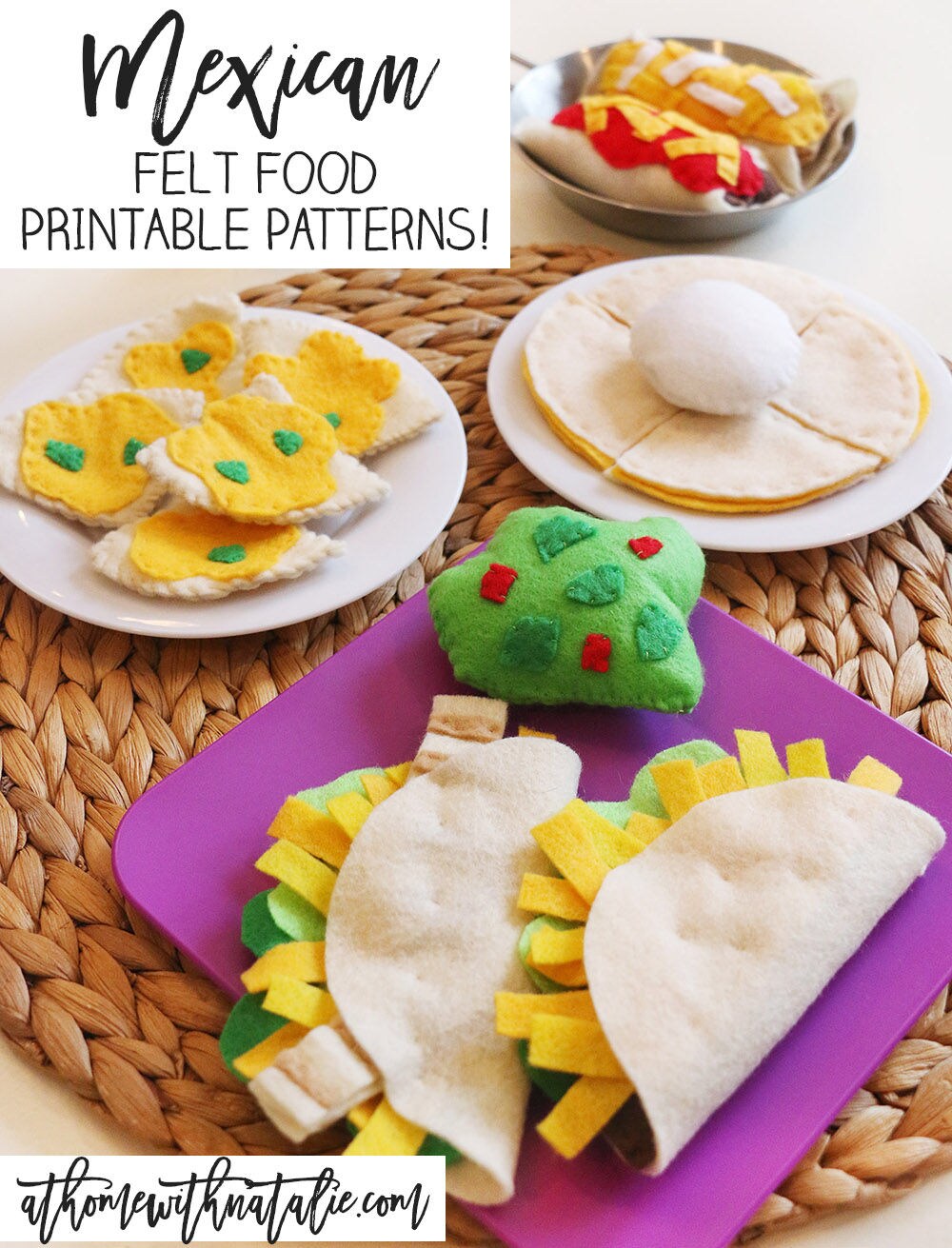 INSTANT DOWNLOAD Mexican Felt Food Patterns Printable PDF