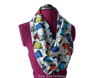 Dr. Who Dalek Infinity Scarf (2 sizes - child or adult) circle scarf, mommy and me matching, doctor who scarf, dalek, dr who gift, whovian