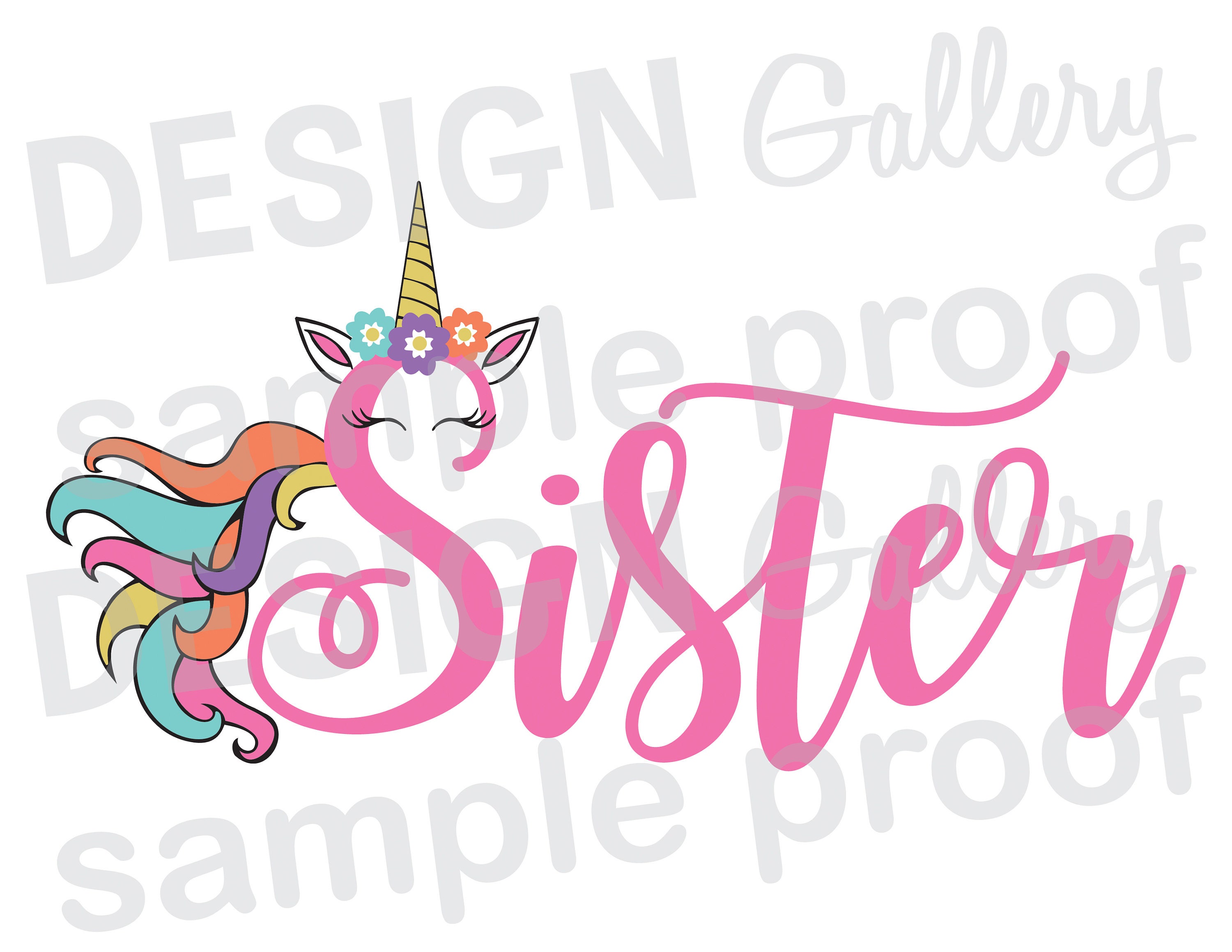 Download Sister Unicorn JPG png & SVG DXF cut file Printable