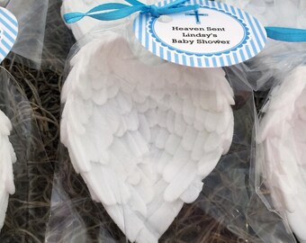 10 Angel Wings Soap Party Favors: Birthday favors, Baptism Favors, Christening Favors, Baby Shower Favors, Baby Sprinkle, Wedding Favors