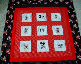 quilt top minnie and mickey mouse quilt disney quilt top embroidered quilt top