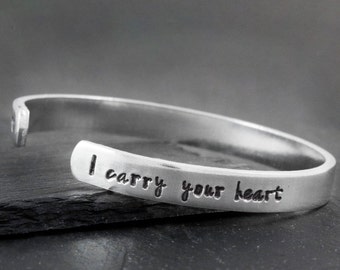Remembrance Gifts - Personalized Memorial Bracelet - In Memory of Sympathy Gift - Condolences - I Carry Your Heart - Bereavement Gift