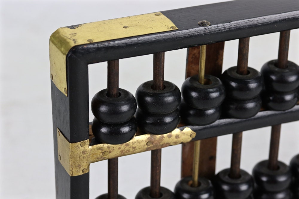Vintage Abacus Vintagel Black Abacus Black And Brass Abacus